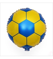 Sarı Lacivert Futbol Topu Folyo Balon - 45 cm