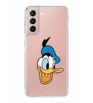 Samsung Galaxy S21  Kamera Korumalı Kapak Donald Duck Tasarımlı  Şeffaf  Kılıf