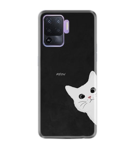 Oppo Reno 5 Lite Kılıf Resimli Desenli Silikon Platinium Series Çılgın Kedi 1895