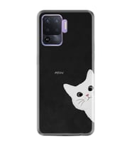 Oppo Reno 5 Lite Kılıf Resimli Desenli Silikon Platinium Series Çılgın Kedi 1895