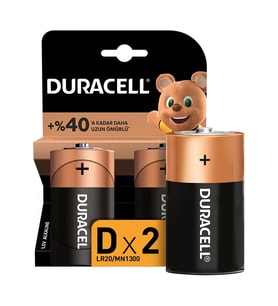 Duracell Pil Lr- 20 D Büyük Boy 2li X 10 = 20 Adet