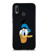 Huawei P20 Lite Soft Premier Kapak Donald Duck-A Tasarımlı Silikon Kılıf - Siyah (Şeffaf)