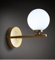 Astrid Camlı Modern Duvar Aplik 3254-W14-3G-AX (Eskitme Altın)