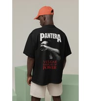 Pantera Vulgar Display Of Power Yazılı Unisex Oversize Rock Metal Tişört