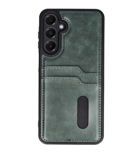 Galaxy A16 5G Kılıf Sara Kartvizitli Deri Kılıf - Koyu Yeşil