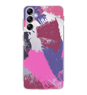 Samsung Galaxy A14 Uyumlu Kamera korumalı Kapak Brushstroke Tasarımlı  Şeffaf Kılıf