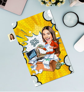 Kişiye Özel 240 Parça Muhasebeci Temalı Karikatürlü Puzzle