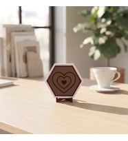 Katmanlı Kalp Tasarımlı Modern Masaüstü Süsü Sevgi Dolu Görünümüyle Yaşam Alanlarınıza Neşe Katan Estetik Bir Obje 10x10 cm, Açık Kahve