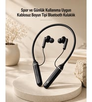 Kablosuz Boyun Tipi Bluetooth Kulaklık Mikrofonlu Spor Ve Günlük Kullanıma Uygun