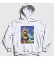 Presmono Unisex Beyaz Hawaii Albert Einstein Kapüşonlu Sweatshirt 334217tt