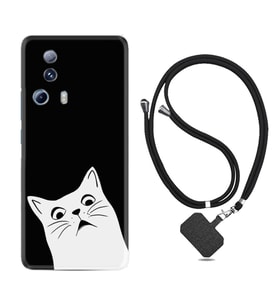 Xiaomi Mi 13 Lite Kılıf Resimli Boyun Askılı İpli Desenli Silikon Series Şaşkın Kedi 1900