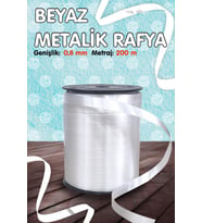 Beyaz Renk Rafya - Janjanlı Rafya -Balon İpi- 200 mt-T1018