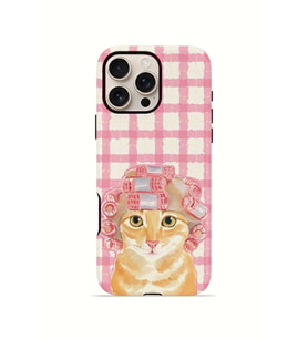 iPhone 16 Pro Max Vorian Çift Katmanlı Kılıf Pink Picnic Cat