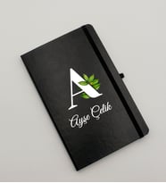 Kişiye Özel Baş Harf Ve İsim Baskılı Siyah Defter