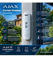 Ajax Curtain Outdoor Mini Jeweller Kablosuz Perde Tipi Hareket Dedektörü Beyaz
