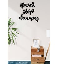 Numa Concept-Never Stop Dreaming Ev Dekorasyonu Duvar Yazısı Tablo (Siyah)