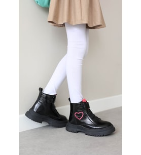 Hakiki Deri  Unisex Çocuk Klasik Bot 157SXA2994 (Rugan Siyah)