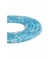 Agalmatolite Doğal Taş Parlak Mavi Dikdörtgen Kesim 4x13mm Dizi
