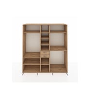 Kronos Dolap 10 Raflı 2 Çekmeceli 3 Askılı 220x59x243 Çam-Çam/Çam