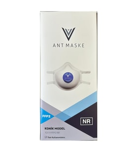 Ant Beyaz Ventilli FFP2 NR Toz İş Güvenlik Sanayi Boya Konik Maske - 25 Adetlik 3 Paket