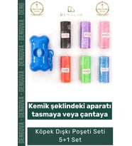 #DışkıPoşeti Kemik Şeklinde Taşıma Aparatlı Pratik Hijyenik Renkli Yedekli Köpek Dışkı 5+1 Poşeti Se