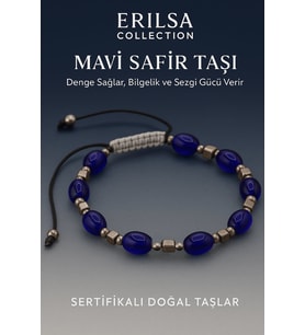Sertifikalı Sentetik Mavi Safir Taşı Bileklik - Bilgelik Denge ve Sezgi Gücü Veren Takı (Çok Renkli)