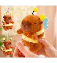 Kapibara arı kanat çırpan 12 cm sevimli anahtarlık capybara