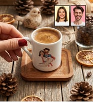 Kişiye Özel Karikatürlü Sevgiliye Hediye Türk Kahvesi Fincanı Sevgililer Günü Hediyesi