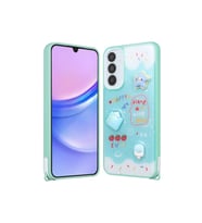 Samsung Galaxy S23 FE Uyumlu Kılıf Parlayan Simli Kabartma Figürlü Zore Cevze Kapak (Açık Yeşil)