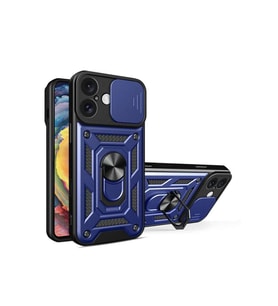 iPhone 16 Kılıf Pars Lens Yüzüklü Silikon - Lacivert