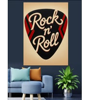 "Rock'N Roll" Sloganlı Pena Dekoratif Kanvas - Mdf Ahşap Tablo