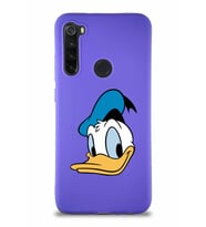 Xiaomi Redmi Note 8 Soft Premier Kapak Donald Duck-B Tasarımlı Silikon Kılıf - Mor (Şeffaf)