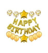 Happy Birthday Altın Folyo Balon Set