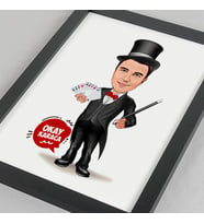 Kişiye Özel Karikatürlü Sihirbaz Erkek Resim Çerçevesi