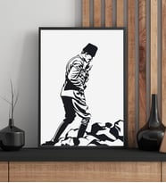 Atatürk Portresi- Siyah Ahşap Çerçeveli Tablo -Mustafa Kemal Atatürk Çerçeveli Poster-Dijital Baskı Atatürk Silüeti ,Siyah Beyaz Atatürk Tablosu