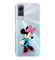 Vivo Y51 Uyumlu Kamera Korumalı Kapak Minnie Mouse Tasarımlı Şeffaf Silikon Kılıf