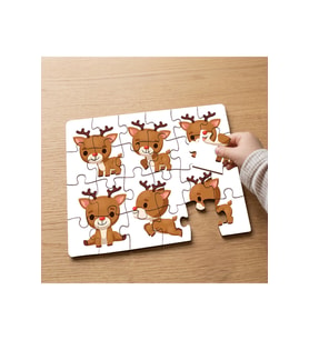 Sevimli Yavru Geyikler Tasarımlı 24 Parça Ahşap Çocuk Puzzle MPK0221