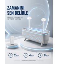 Uzaktan Kumandalı Aroma Difüzörü Sessiz Hava Nemlendirici Alev Efektli 2 4 8 Saat Zamanlayıcılı