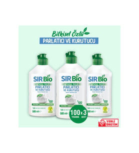 Sır Bio Bitkisel Özlü Bulaşık Makinesi Parlatıcı & Kurutucu 3 x 500 ML