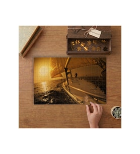 Günbatımında Tekne- Yelken Tasarımı 240 parça Ahşap Puzzle Ahşap Kutuda MP00522