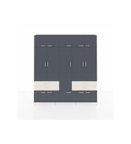 Arges Dolap 11 Raflı 4 Çekmeceli 2 Askılı 220x30x243 Antrasit-Antrasit/Aytaşı