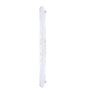 Çift Taraflı Esnek Dildo 34 cm – Gerçekçi Dokulu Şeffaf Renk