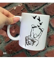 Size Özel Ey Özgürlük Seramik Baskılı Kupa Bardaklar