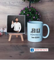 Jeoloji Mühendisi Fotoğraflı Dekoratif Taş, Kupa Bardak Beyaz Hediye (Model 1)