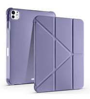 Apple iPad Pro 11 2024 Uyumlu Kılıf Zore Tri Folding Kalem Bölmeli Standlı Kılıf (Mor)
