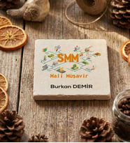 Kişiye Özel Serbest Muhasebeci Mali Müşavir Bardak Altlığı  Hediyesi (Krem)
