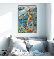 Tekli Dikey Kanvas Edvard Munch Bathing Man