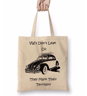 Vintage Volkswagen Retro Style Bez Çanta Uzun Saplı