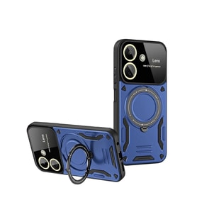 Durukar® Redmi 13C Kılıf Joy Lens Standlı Kapak - Lacivert