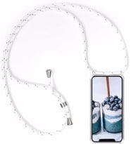 Samsung Galaxy A10S Şeffaf Boyun - Omuz Askılı İpli Kılıf  (Siyah)
